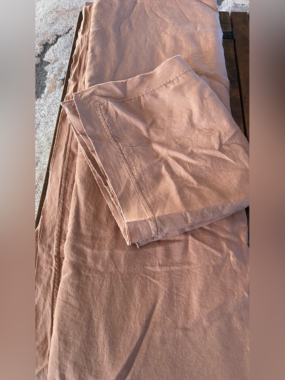 NWOT Quince European Linen Double Flange 3 Pc Duvet Set, F/Q  (Desert Sunset) - Picture 6 of 8